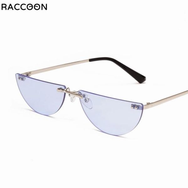 

sunglasses semicircle rimless sun classical simple women glasses no frame half b decoration eyewear accessories round, White;black