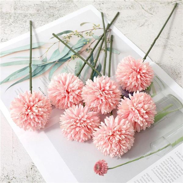 

decorative flowers & wreaths 5pcs silk dandelion flower ball bouquet fake artificial for home garden wedding decoration holding bloem diy cr