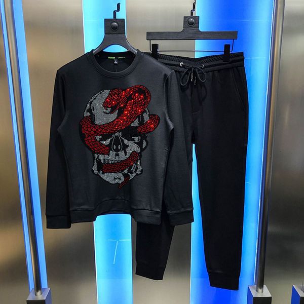 

men's tracksuits three-dimensional male assemblies sell diamond sweatshirt luxury 3d pattern sweat suit nx3h, Gray