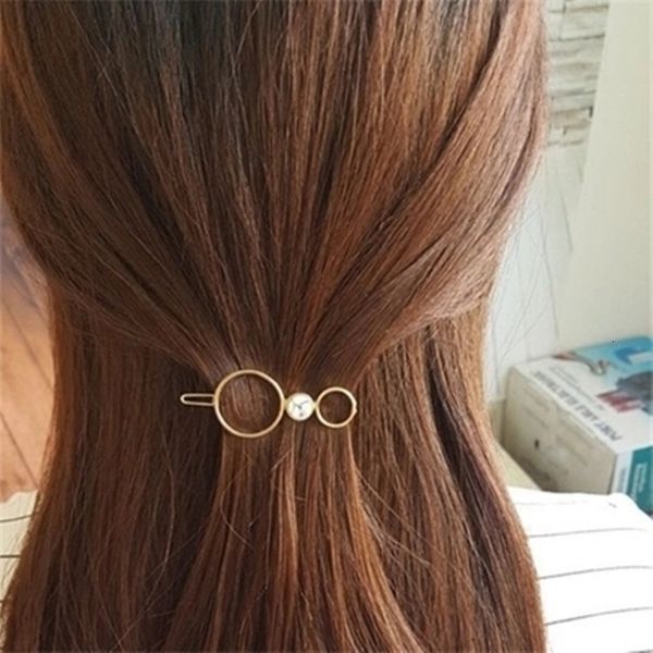 

simple alloy hairpin frog clip accessories geometric shape edge clip, Golden;silver