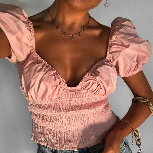 

women pink cropped blouse shirt ladies bangdage corset femme summer 2021 casual pullover outfit dropshipping, White