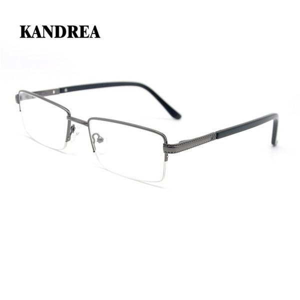 

fashion sunglasses frames kandrea men square eyeglasses man half eyewear for male myopia clear lens glasses spectacles, Black