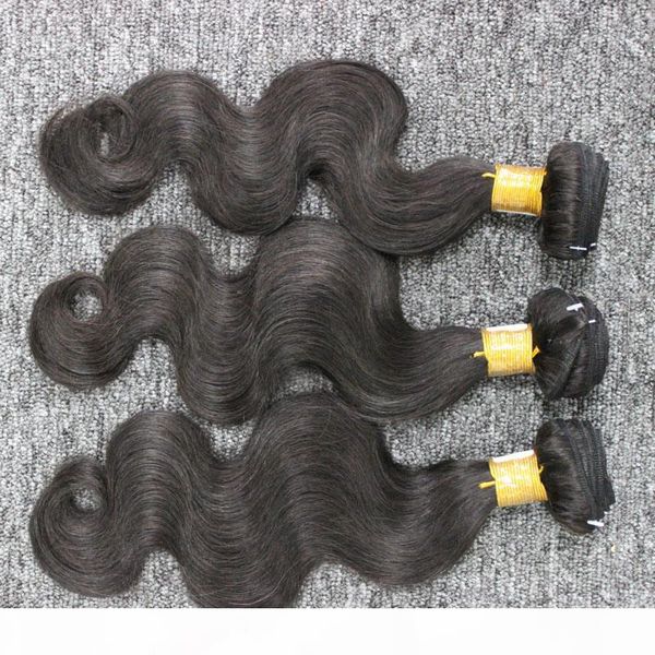 

brazilian body wave 3 bundles lot brazilian hair unprocessed human hair weaves bunldes fast shipping, Black
