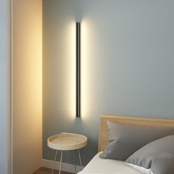 

minimalist long strip wall lamp nordic modern led wall light fixture bedroom bedside living room wandlamp stairs sconce