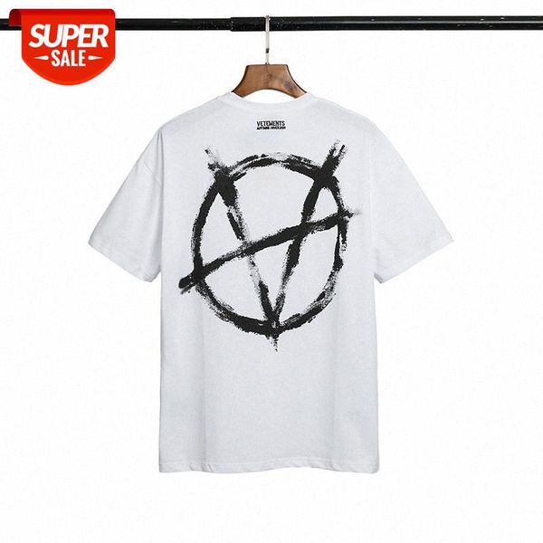 

short-sleeved v logo anti-war t-shirt #3c7z, White;black