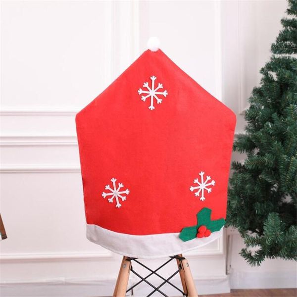 

chair covers non-woven christmas snow man printed cover holiday home party decoration back