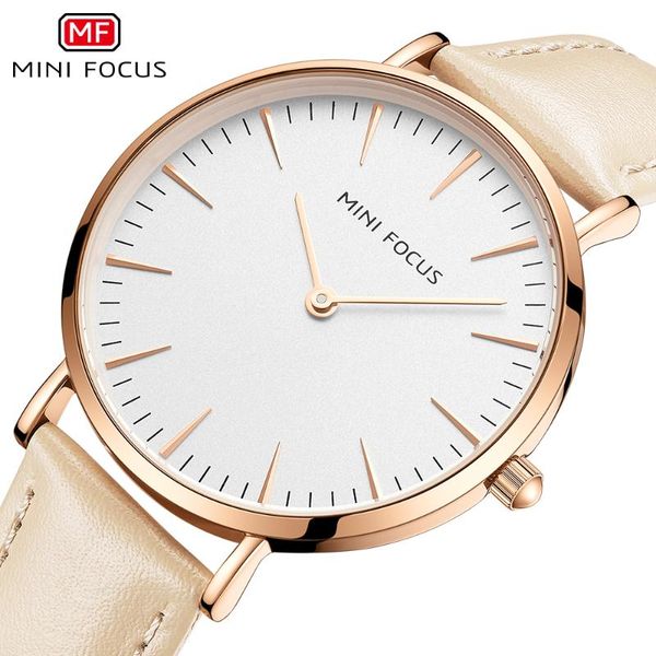 

wristwatches drop minifocus japan quartz simple women fashion watch leather strap ladies wrist watches brand waterproof wristwatch, Slivery;brown