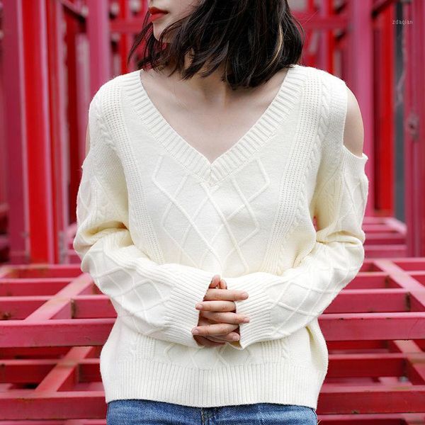 

knit sweater women korean harajuku hollow out long sleeve slim office lady vintage 2021 autumn women's clothing sweaters, White;black