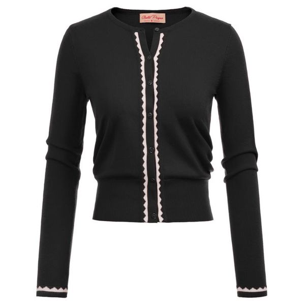 

women's jackets plus size cardigan crew neck button down soft sweater casual sweatshirt, Black;brown