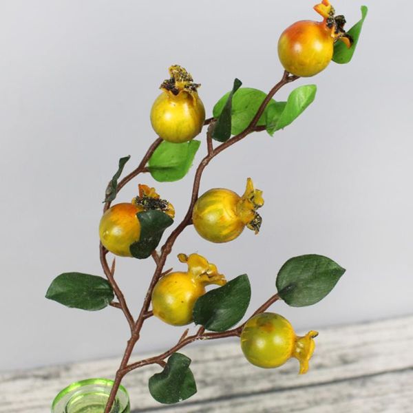 

decorative flowers & wreaths group of 5 artificial rosehip berries simulation pomegranate fruit floral accessories (red)