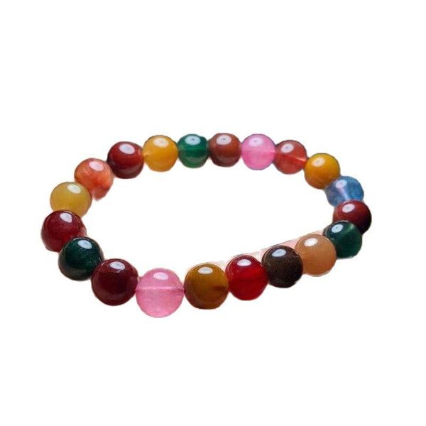 

beaded, strands color single circle bracelet crystal ball beads bangle natural gemstone reiki healing gift, Black
