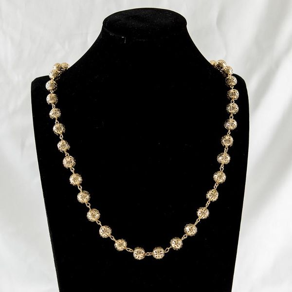 

chains golden color classic style pearl shaped copper necklace for women 2021 arrival wedding party attendance design, Silver
