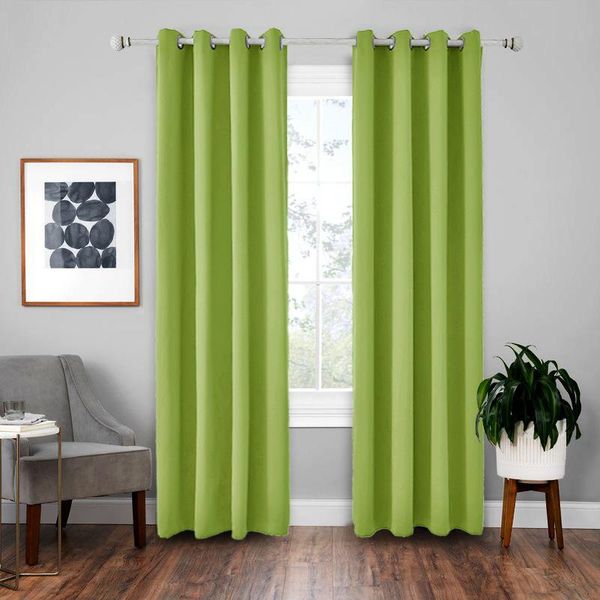 

curtain & drapes 2pcs/set modern simple blackout curtains fabric solid colour thermal insulated sliding screen for bedroom living room