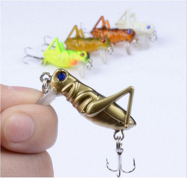 

1pcs 40mm 3g grasshopper insects fishing lures flying wobbler lure hard bait 10# hooks artificial baits bass pike fishi jllrst