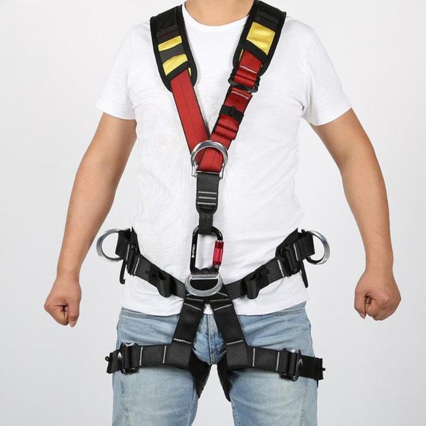 

1pc outdoor sports climbing safety belt rock aerial work rappelling shoulder harness survival equipment cords, slings and webbing1