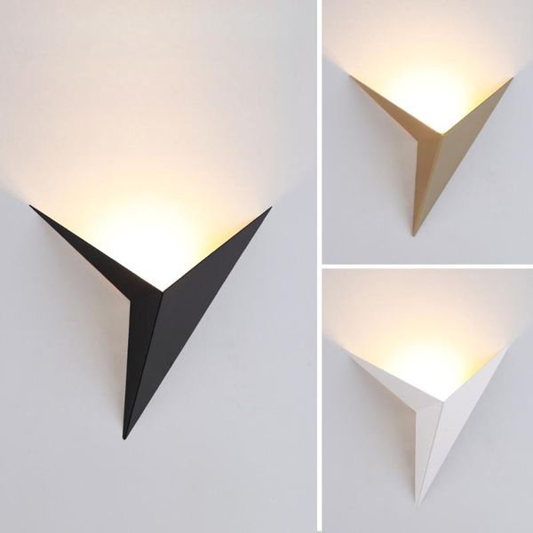 

wall lamp modern minimalist triangle shape led lamps nordic style home indoor decor living room bar lights night 3w simple lighting