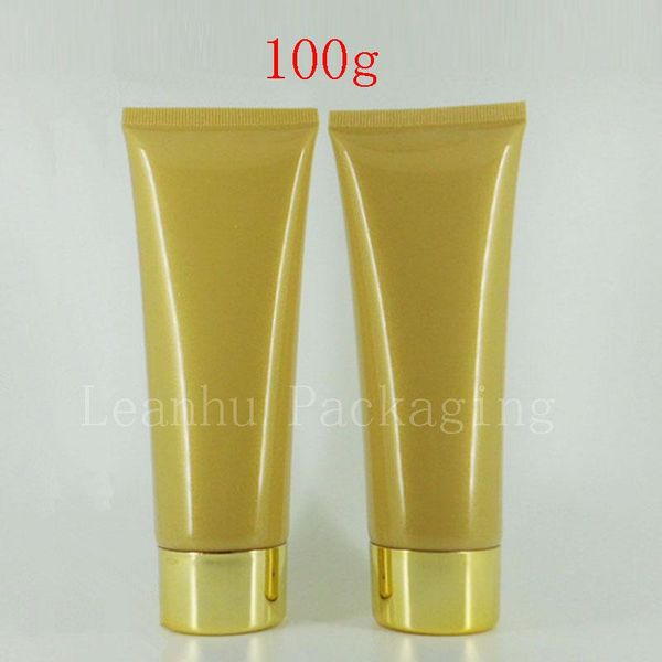 

100g x 50 empty gold squeeze tube for cosmetics packaging 100ml lotion cream plastic bottles 3.4oz shampoo soft containers tube