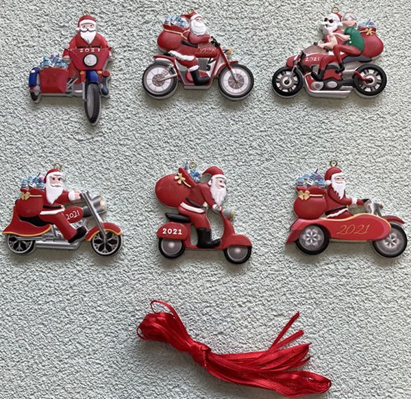 2021 Weihnachtsdekoration Punk Santa Ornament personalisieren Souvenir Pandemie Harz Zubehör mit Seil