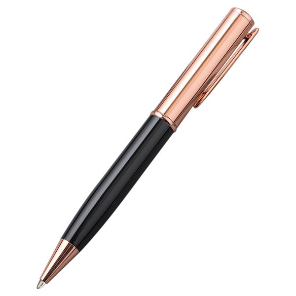 Estoque em atacado profissional personalizado metal bola caneta promocional logotipo personalizado elegante Charming Creative Luxury Black Rose Gold Pens