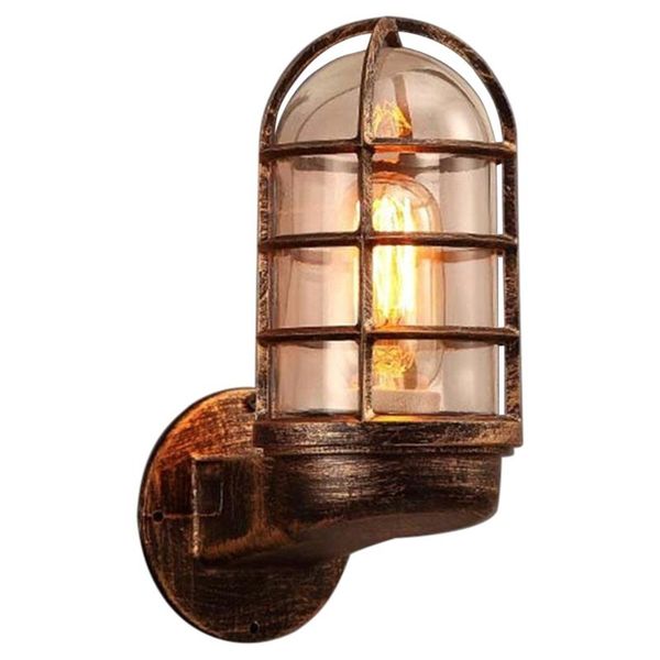 

outdoor wall lamps vintage industrial unique light cage guard sconce loft fixture modern indoor lighting iron copper