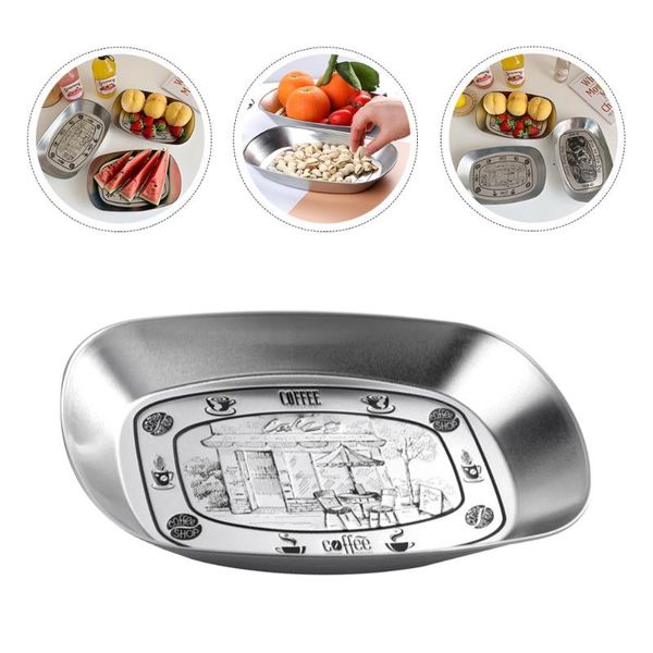 

dishes & plates 1pc snack plate dessert tableware tray dried fruit for home (sliver)