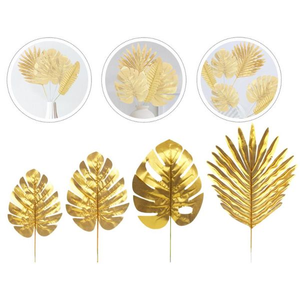 

20pcs golden simulation leaf delicate artificial leaf adornment plant decor