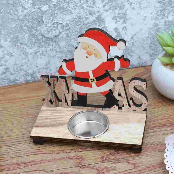 

candle holders christmas santa claus wooden holder candlestand tealight deskdecor