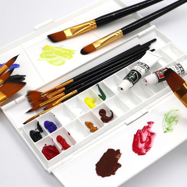 

24grid folding moisturizing watercolor palette for artist watercolor oil painting paint palette tray box art supplies