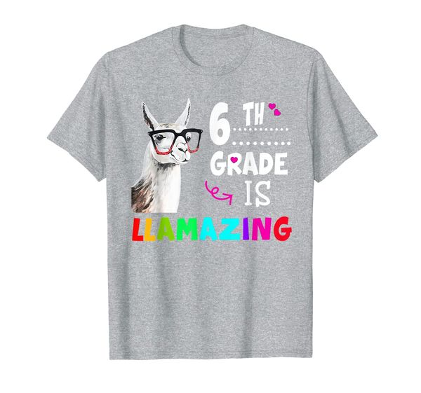 

6th grade is llamazing teacher llama student back to school t-shirt, White;black