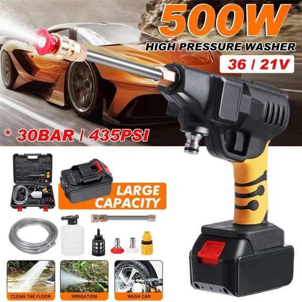 

car washer 500w 30bar wireless high pressure wash water gun portable foam cleaning tools machine