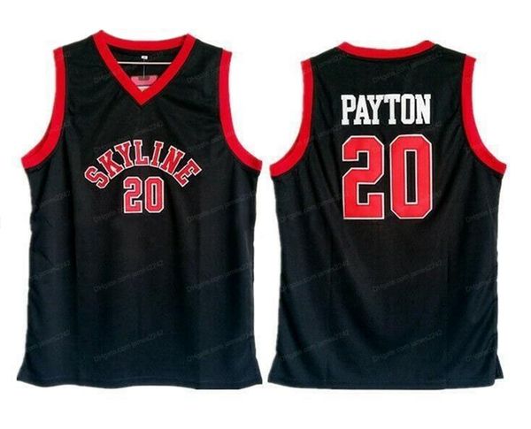 

custom gary # payton sr skyline high school basketball jersey men's stitched black any size 2xs-5xl name and number top, Black;red