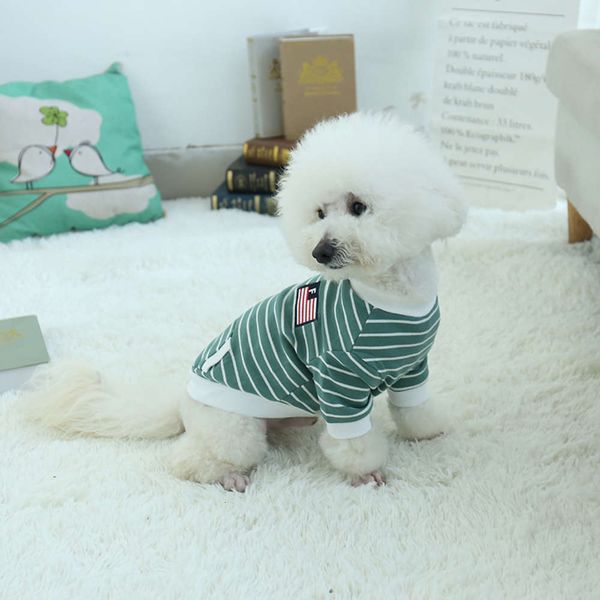 

fadou 2020 new dog cotton elastic stripe pet teddy clothing