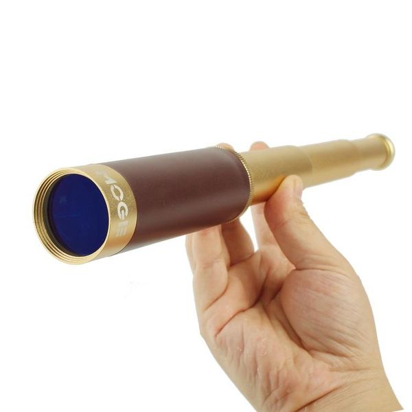 

telescope & binoculars powerful portable 25x30 monocular brass and leather