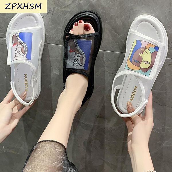 

zpxhsm 2021new women sandals female shoes woman summer wedge comfortable sandals ladies slip-on flat women sandalias 442, Black