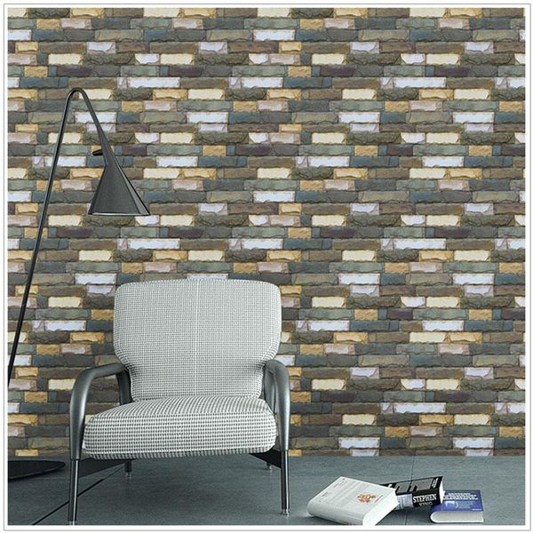 

3d stone brick wall papers home decor pvc self-adhesive wallpapers living room bedroom decorations removed art poster murals