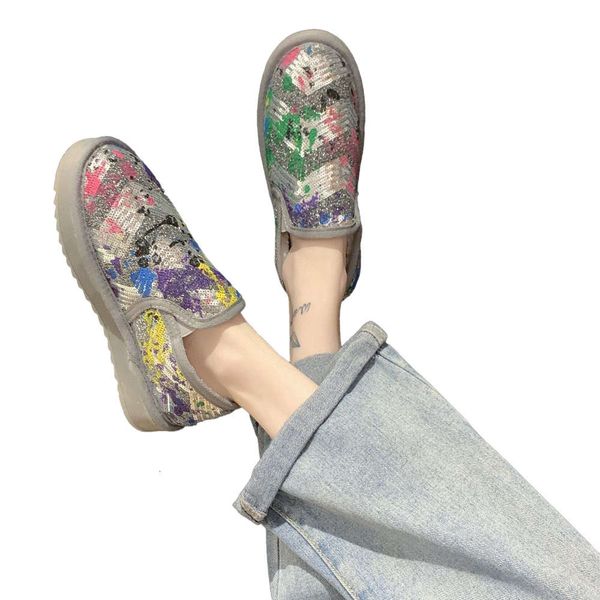 

snow tube fashion versatile student short winter thick bottom plush shoes women's cotton boots, Black