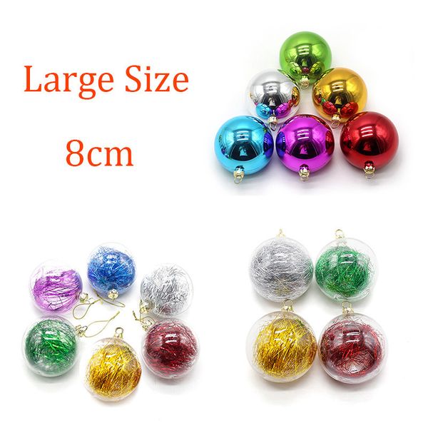 

factory outlet christmas decoration 8cm sublimation blank large hanging ball christmas transparent plastic balls diy pho