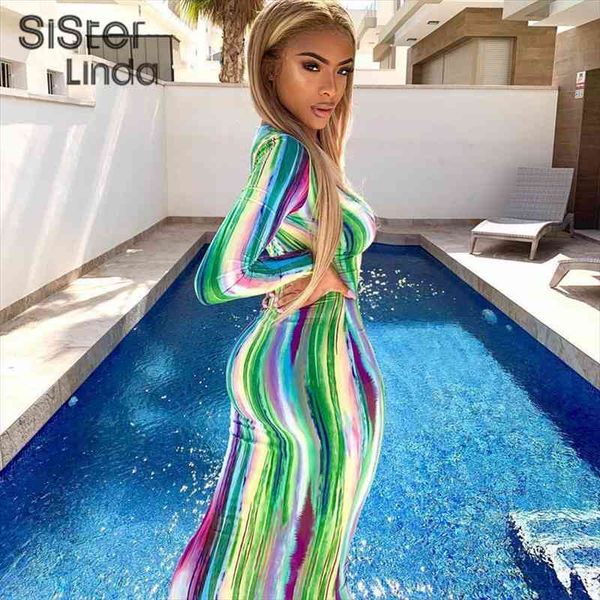 

colorful printed v neck women summer party dress long sleeve fashion bodycon clubwear clothes lady maxi dress, Black;gray