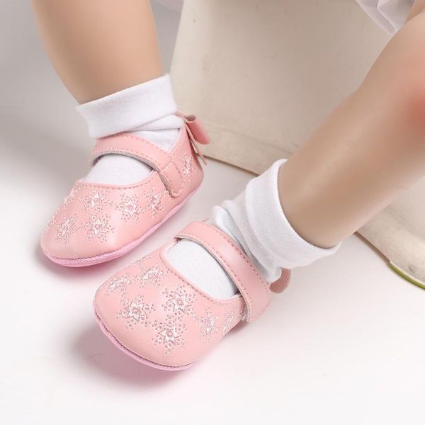

first walkers cute soft sole prewalker princess party baby shoes anti-slip back bow born bling toddler girl crib pram 0-18m