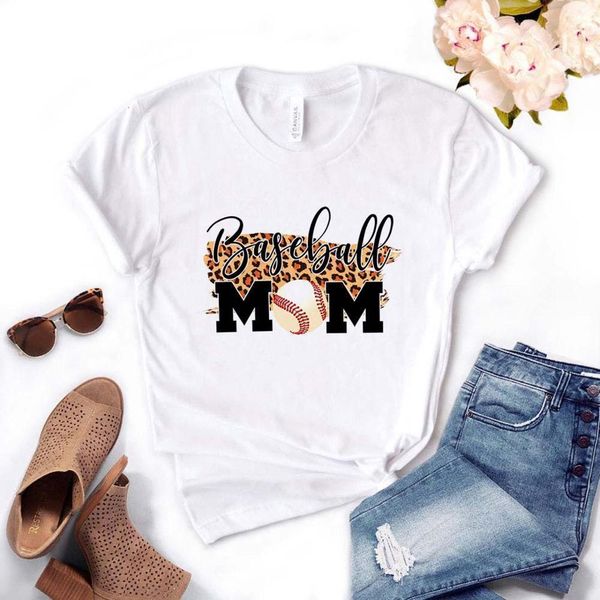 

mom leopard print women tshirt cotton casual funny t shirt gift for lady yong girl tee drop ship pm-3, White