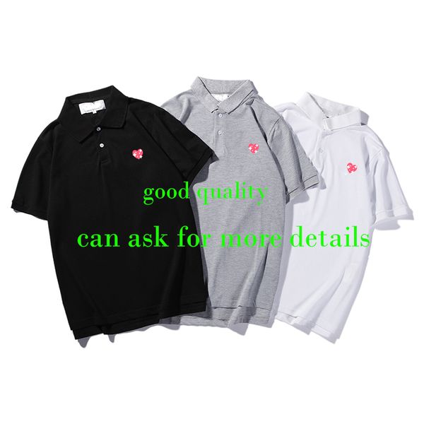 

men polo shirt fashion summer new t shirts casual tshirt breathable short sleeve tees heart print japan tees, White;black