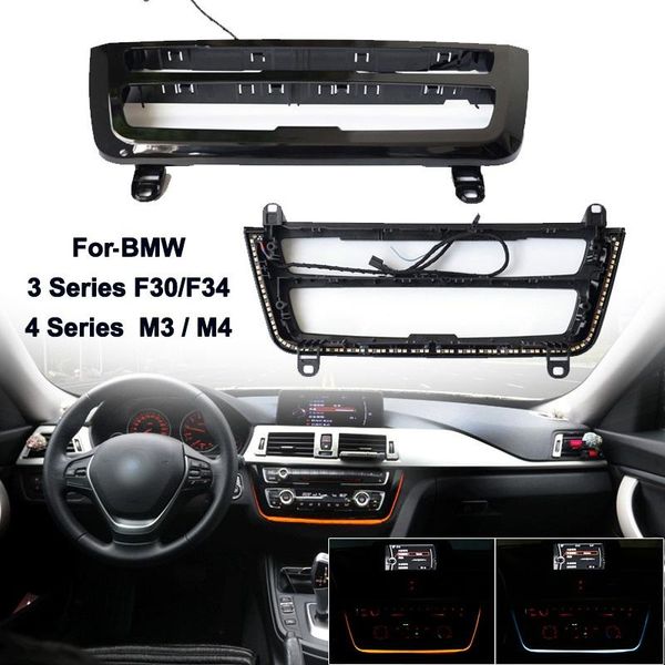 

interior&external lights car radio led dashboard center console ac panel light with blue orange color atmosphere for- 3&4 series f30 lci