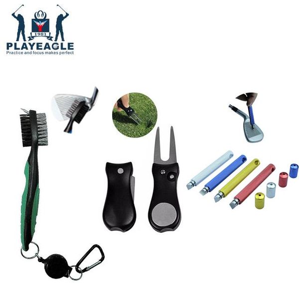 

golf training aids club groove sharpener cleaning brush divot tool -up button magnetic marker accessories