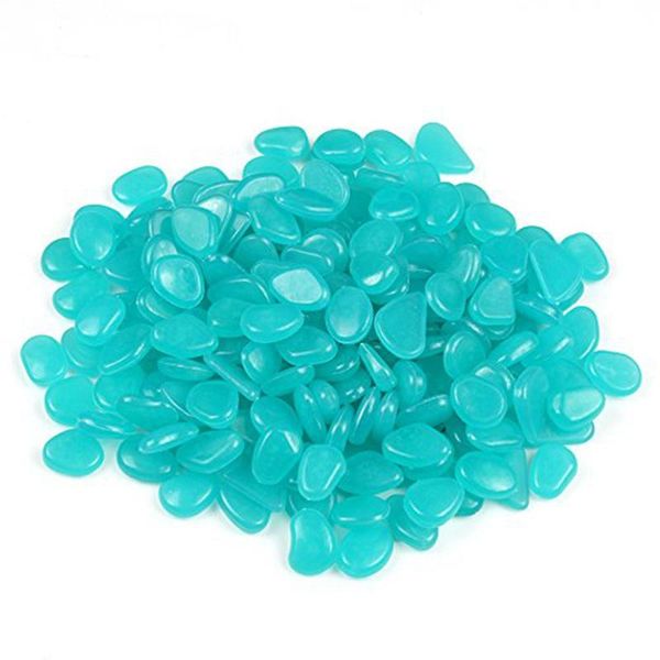 

400pcs glow in the dark pebbles stones for indoor and outdoor walkways garden driveway large bag powered by light and solar (blu