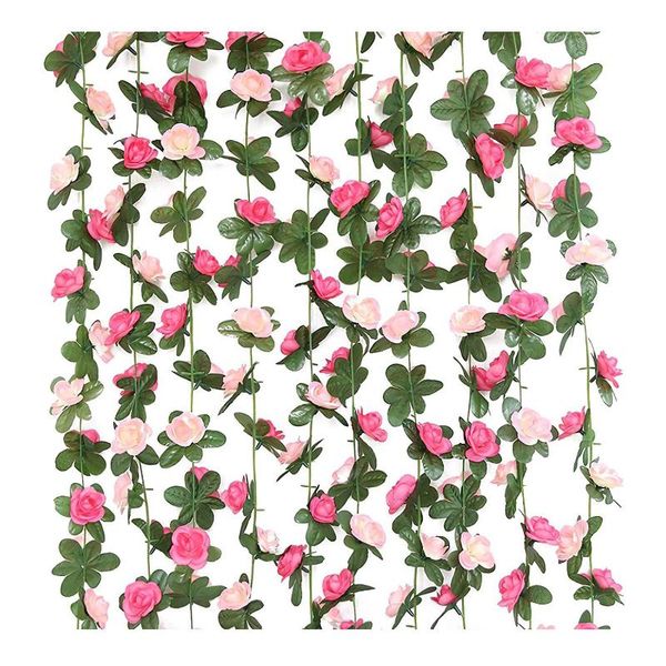 

decorative flowers & wreaths 10 pack artificial rose vine hanging flower garland fake roses plants home el wedding party garden decor