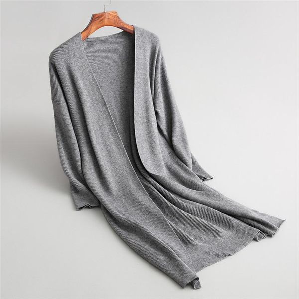 

women's knits & tees women gray wool cardigan casual poncho plus size loose coat female long sleeve vestidos knitted sweaters, White