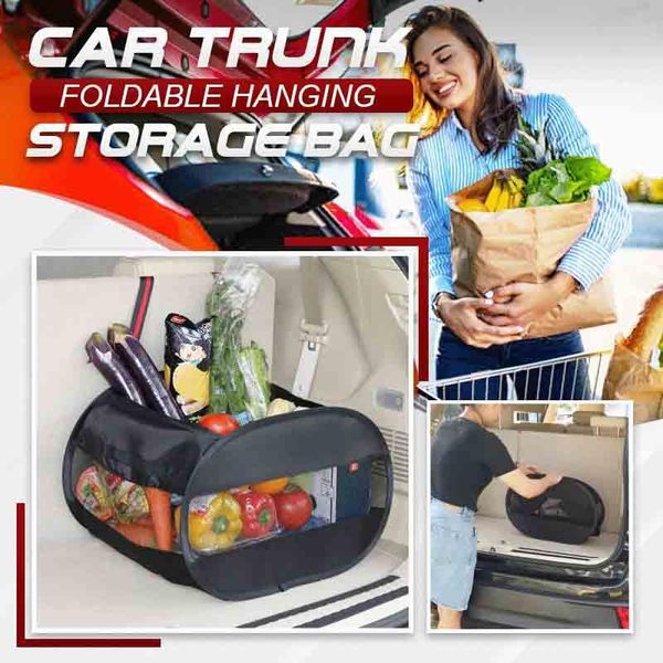 

car trunk foldable hanging storage bag organizer multi-function storage seat back bag car interior accessories tools