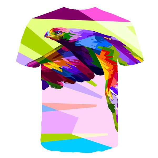 

men's t-shirts t-shirt fashion 3d printing eagle summer casual sports loose o-neck short-sleeved street, White;black