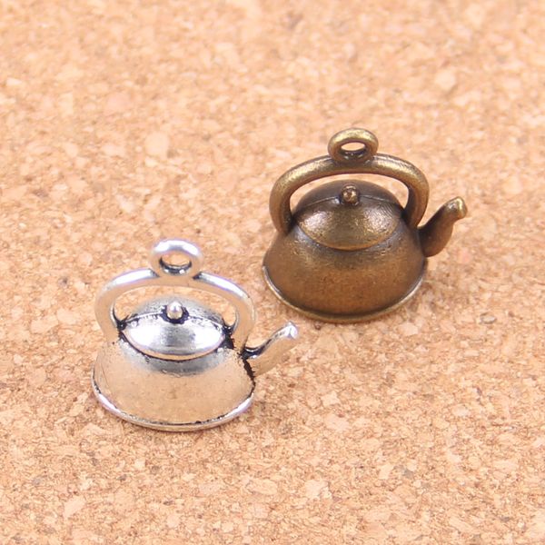 42 шт. Старинная серебристая бронза с покрытием чайник чайник чайник подвески подвеска DIY ожерелье браслет браслетов браслетов 20 * 17 * 10 мм