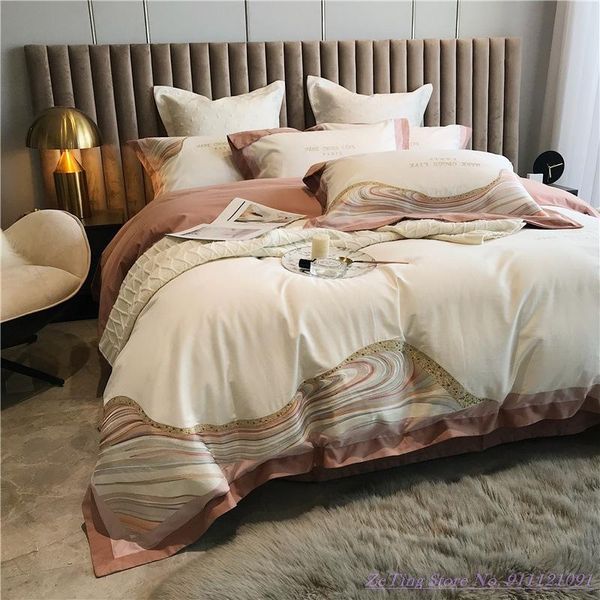 

bedding sets 1.8mbedding set 4pcs high 100tc delicate cotton thick sanded wool warmth purecotton embroidery autumn winter luxury home textil